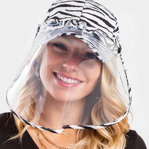 SUMMER Mask HAT - ZEBRA w/ Detachable FACE SHIELD